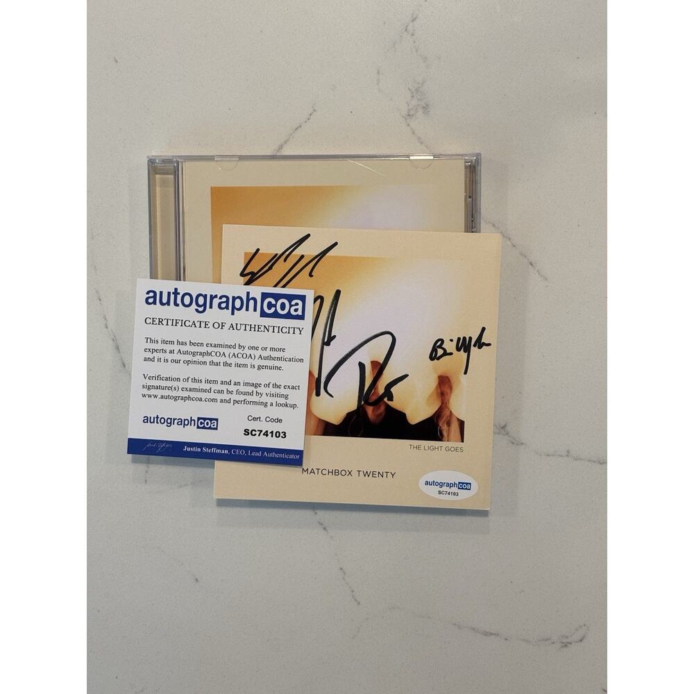 MATCHBOX 20 (Twenty) Where The Light Goes Signed CD Autograph ACOA Certified 4